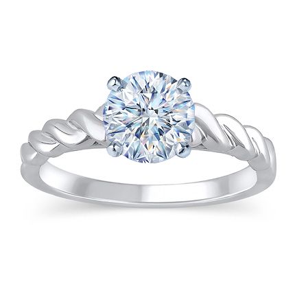Twist Engagement Ring Setting 14K White Gold