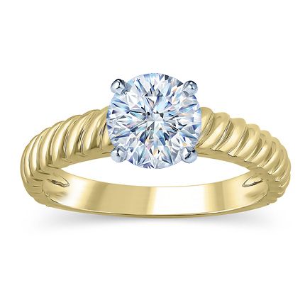 Twist Engagement Ring Setting 14K Yellow Gold