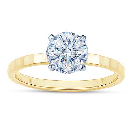 Textured Engagement Ring Setting 14K Yellow Gold